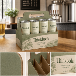 Caja Portabebidas Personalizada para Ocho Latas con Asa, Empaque Corrugado para <span class=keywords><strong>Cerveza</strong></span> Artesanal, Refrescos, Jugos, Venta al por Menor y Regalos - Product Image 3