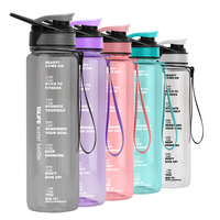 Bouteille d'eau de cyclisme en plastique Tritan transparente, moderne, sans BPA, écologique, anti-fuite, 32 oz, portable, avec logo personnalisé, vente en gros