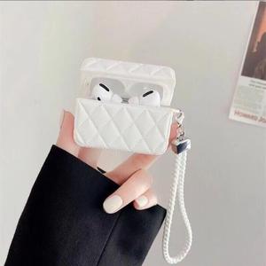 Pour Apple <span class=keywords><strong>AirPods</strong></span> 1/2/3/<span class=keywords><strong>Pro</strong></span> 2/<span class=keywords><strong>Pro</strong></span> à la mode en forme de diamant couture PU housse en cuir - Product Image 1
