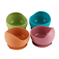 Ensemble repas enfant dessin animé le plus vendu du fabricant : Bol escargot, fourchette et cuillère d'alimentation en silicone à ventouse, assiette pour bébé