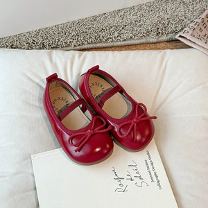 Giày Da Pu Trẻ Em Cho Bé Gái Xuân Thu Thời Trang Mới Hàn Quốc Nơ Mềm Chống Trơn Thời Trang Giày Đơn Công Chúa - Product Image 3