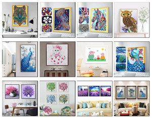 कस्टम 5 डी हीरे पेंटिंग आधुनिक पशु डिजाइन 50x50 सेमी राल कैनवास बॉक्स पैकेजिंग थोक सामान पर - Product Image 6