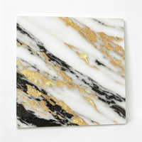 Carrelage en porcelaine effet marbre veiné or brillant 600x600mm, carrelage de sol émaillé avec ligne dorée de luxe pour la décoration intérieure de villas et d'hôtels