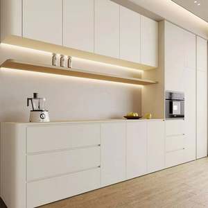 Modern Simple Luxury Living Room & Dining <b>Storage</b> <b>Cabinet</b> Wine <b>Cabinet</b> Integrated Wall Sideboard Solid <b>Wood</b> 5-Year Warranty - Product Image 1