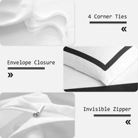 Parure de Lit Trois Pièces Motif Lignes Noires Impression Numérique 3D Microfibre Hôtellerie Vente en Gros