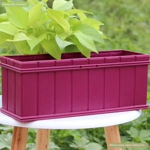 <span class=keywords><strong>Jardinera</strong></span> <span class=keywords><strong>Rectangular</strong></span> de <span class=keywords><strong>Resina</strong></span> Plástica para Flores, Suculentas y Vegetales, Diseño de Tira Larga - Product Image 2