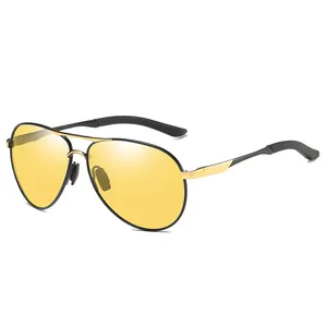 Alloy Frame Glasses Men Polarized UV400 Photochromic Night Vision Shades Sun Glasses For Men Car Driving Glasses Women A1563BS