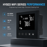 Termostato Comercial Moderno HY603 con WIFI para Fan Coil, Control de Calefacción y Refrigeración, 4 Tubos para Agua Fría y Caliente