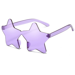 Y2K Style Rimless Sunglasses <b>Star</b> Colorful Candy Color Retro Trendy Unisex Fashion Sun <b>Glasses</b> for Street Wear - Product Image 1