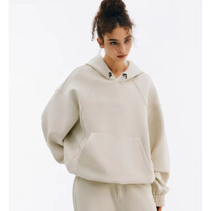 เสื้อฮู้ดดี้ทรงโอเวอร์ไซส์ ทรงบ็อกซี่ สำหรับผู้ชาย ผ้าฝรั่งเศสเทอร์รี่ 350 กรัม ผ้าฝ้ายเนื้อนุ่ม ระบายอากาศได้ดี สไตล์สตรีทแวร์ สีพื้น - Product Image 1