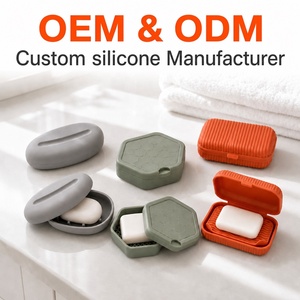 Manufacturer Custom <b>Silicone</b> Soap Case Box Holder Container Bathroom Travel Drainage Ventilated Quick Dry OEM ODM Molding - Product Image 1