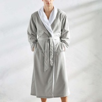 Peignoir de luxe thermique respirant grande taille en microfibre polaire pêche pour hôtel et spa, broderie logo personnalisé, vente en gros