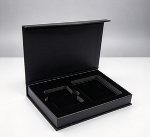 XINYUAN BGE-01 Handmade High-End Recyclable Pulp Slotted <b>Square</b> Box with Magnetic Closure Ribbon Handle Customizable - Product Image 5