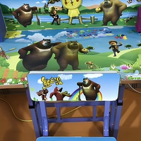 Table et chaises d'étude ergonomiques pour enfants, personnalisables par le fabricant, avec matériau en panneau de densité, design multifonctionnel pour les enfants