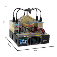 Funbuild MOC-246677 Ensemble de blocs de construction de centre commercial de style américain rétro
