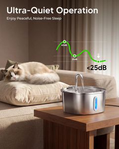 Bebedero Automático para Gatos de Acero Inoxidable, Ultrasilencioso, con Capacidad de 2.2L, Dispensador de Agua Automático para Mascotas - Product Image 3