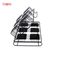 Accessoires de barbecue en acier inoxydable avec logo personnalisé outils de bâton à pince pour filet de grillade en métal pour le camping ensembles d'outils de cuisine emballage de boîte
