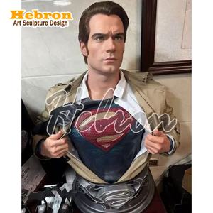 Busto <span class=keywords><strong>de</strong></span> Resina Personalizado <span class=keywords><strong>de</strong></span> Superman a Tamaño Real, Escultura <span class=keywords><strong>de</strong></span> Figura <span class=keywords><strong>de</strong></span> Superhéroe para Decoración del Hogar - Product Image 5