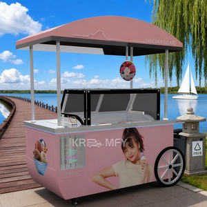 <b>Towable</b> Trolley Showcase Ice Cream Fast Food Vending Cart Outdoor Metal Rust Resistant - Product Image 5