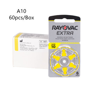 60 piles/boîte <span class=keywords><strong>Rayovac</strong></span> Extra 1,45 V, taille 10, piles zinc-air pour aides auditives - Product Image 4