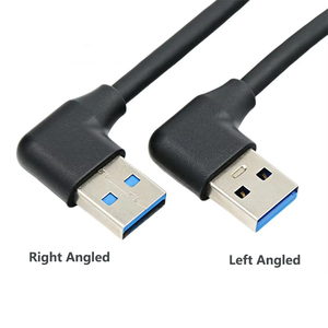 Tresse de connexion double coude pour imprimante Boîtier de <span class=keywords><strong>disque</strong></span> <span class=keywords><strong>dur</strong></span> mobile Coude gauche à coude droit Câble de données USB 3.0 mâle mâle - Product Image 1
