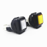 Bouton en plastique éclairé par LED pour jeu d'arcade Chilong 27x27mm (options multicolores rouge/jaune/bleu/vert) boîte en carton