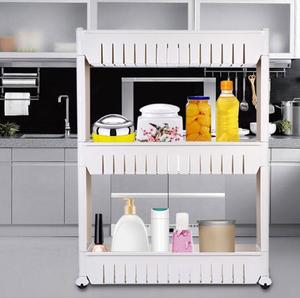 Crack Rack ชั้น<span class=keywords><strong>ว</strong></span>างของพลาสติก,ชั้น<span class=keywords><strong>ว</strong></span>างของอเนกประสงค์แบบมีล้อถอดได้ชั้น<span class=keywords><strong>ว</strong></span>างของข้างช่องว่าง<span class=keywords><strong>3</strong></span>ชั้นสำหรับห้องครัวห้องน้ำ - Product Image 5