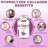 Gummies de collagène hydrolysé Solilan OEM à marque privée avec vitamine C, zinc et biotine pour le soutien de la peau saine