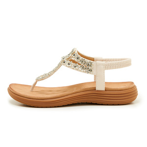 Sandalias Planas Casuales de Verano para Mujer, Elegantes y Cómodas, Zapatos de Exterior para Dama con Correa Elástica de Cuentas <span class=keywords><strong>en</strong></span> el Tobillo - Product Image 5