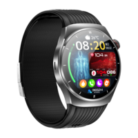 Montre connectée Premium Health avec écran AMOLED, boîtier métallique, bracelet en silicone, moniteur de fréquence cardiaque 24/7, SpO2, ECG, suivi du sommeil pour hommes et femmes