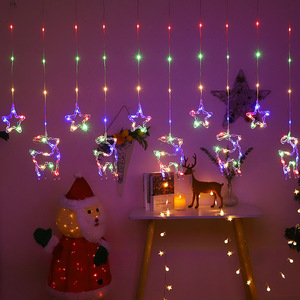 Guirnalda de Luces LED de Navidad YN con Forma de Estrella y Reno, 8 Modos, Cable de PVC, 3m, IP44, Impermeable, Enchufable, para Ventana - Product Image 2