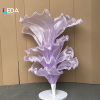 Centre de table LEDA, fleurs artificielles géantes, accessoires pour événements de mariage, fleurs géantes en organza faites à la main, installation artistique