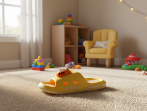 Pantofole Gialle per Bambini con Design Tigre Cartoon, Punta Aperta, Tomaia in PVC, Suola in EVA, per Tutte le Stagioni, da Indossare in Casa - Product Image 2