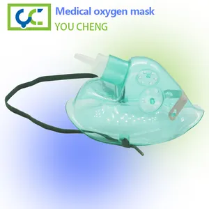 Masker Wajah oksigen medis sekali pakai Pvc kustom pabrik dengan tabung