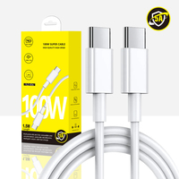 1.5M 100W câble de charge rapide Type C à C fil USB câbles de date pour iphone pour téléphone Samsung Xiaomi chargeur