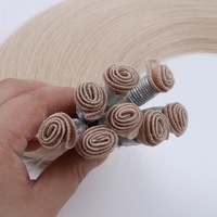 Extension de Cheveux Humains à Double Tirage USA, 22 Pouces, Européenne, Cuticule Alignée, Vierge, Remy, Micro, Attachée à la Main, Trame, Piano