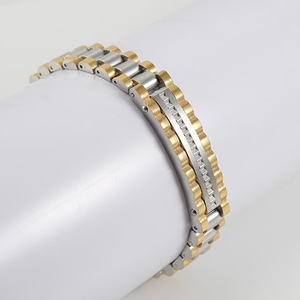 Zogxin Stainless Steel Bracelet Gold In Middle Geometric Design Men's Chain Gift Jewelry - Product Image 2