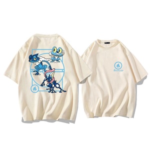 T-shirt en coton à manches courtes <span class=keywords><strong>Poke</strong></span>-mon Animation Joint Ninja Frog pour hommes et enfants, mode estivale, coupe ample - Product Image 6