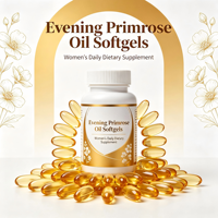 Capsules d'huile d'onagre en gélules molles, source de GLA, sans sucre, favorise le bien-être et la santé de la peau des femmes, complément alimentaire pour adultes