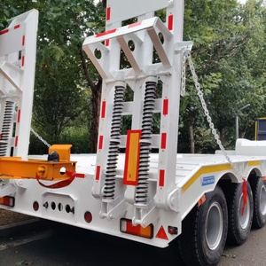 Semi-remorque surbaissée en acier de qualité supérieure 40 pieds, 2 essieux, certifiée DOT/ADR, charge utile 30000 kg, Truckpillar, plaque diamantée, mécanique - Product Image 4
