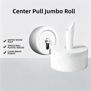 Échantillon Gratuit - Papier Toilette Blanc Doux Écologique 2 Plis en Rouleau Jumbo à Déroulement Central pour Usage Domestique et en Restaurant - Product Image 1