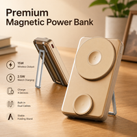 Cargador Portátil 4 en 1 de 10000mAh con Cable Tipo C Integrado, Carga Inalámbrica Magnética Rápida