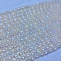 Perles d'eau douce en vrac certifiées Edwin Pearl EP01, de qualité AAA, forme riz, 7,0-8,0 mm, 5A, pour la décoration des ongles