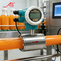Medidor de Flujo Electromagnético para Aguas Residuales Industriales, Químicas y Líquidas, 4-20mA RS485 HART, Fluoroborato