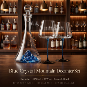 Ensemble de carafe à vin en cristal sans plomb avec 2 verres, design luxueux, pour fêtes et camping - Product Image 1
