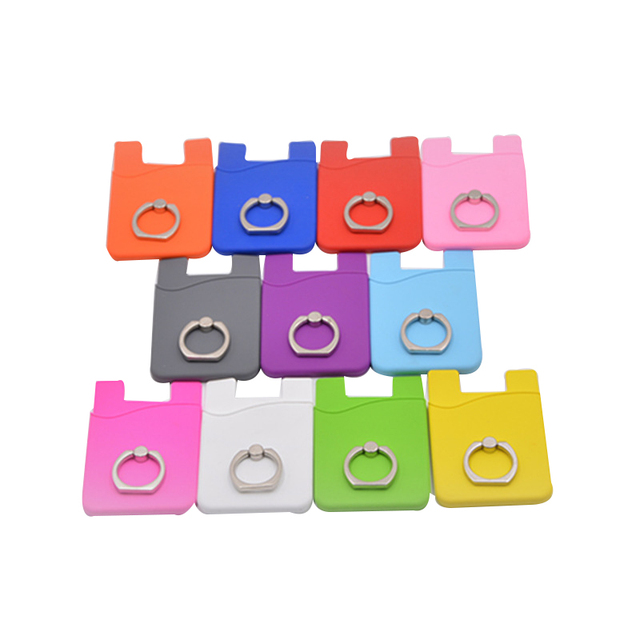 Amerpromo Cell Phone Sticky Holder Compatible for  Universal Smartphone With Ring Grip Self-Adhesive Card Sleeve on Smartphone