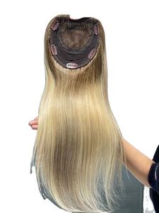 พร้อมส่งผมปิดด้านบนด้วยผ้าไหมฐานผมคนยุโรป16นิ้วไฮไลท์และสี Ombre # B2 - Product Image 3