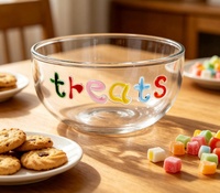 Vente en gros de bols à salade de fruits en verre transparent personnalisés pour la cuisine