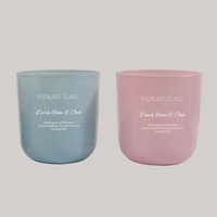 Conteneur de bougie personnalisé de 8 oz, ensemble cadeau de bougie parfumée noire de luxe, pot en verre vide pour la fabrication de bougies avec couvercle
