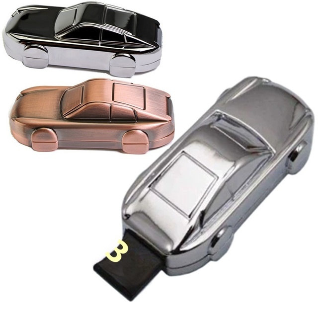 Manufacturer Supplies Metal Car Design 16GB/32GB USB 2.0 Flash Drive Eco-friendly Laser Engraved Logo Business Promotional